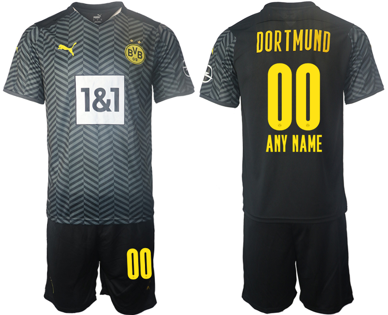 Men 2021-2022 Club Borussia Dortmund away black customized Soccer Jersey
